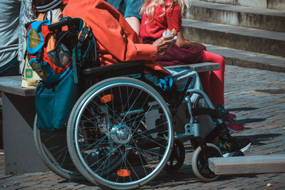 Man sitting on cart