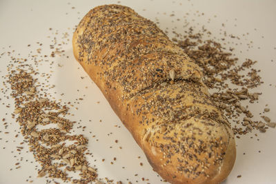 High angle view of bread on table