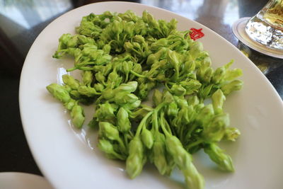 Close-up of food in plate on table