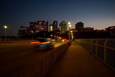 View of illuminated city at night