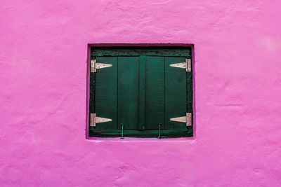 Close-up of pink window