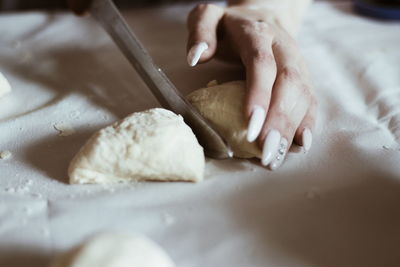 Close-up of woman preparing food