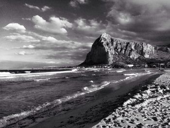 Scenic view of beach against sky