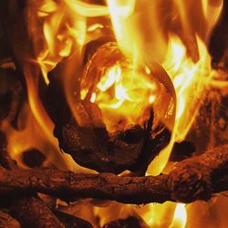 Close-up of illuminated candle