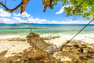 Empty hammock at beach