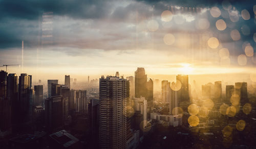 Aerial view of buildings in city