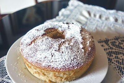 Close-up of cake in plate