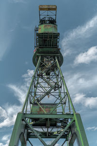 Low angle view of water tower against sky