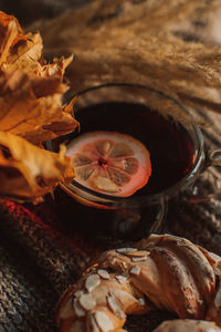 High angle view of dried fruits on table