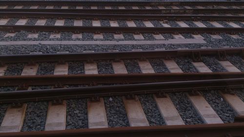 Low angle view of railroad tracks
