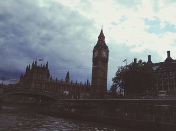 River against cloudy sky