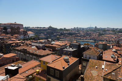 High angle view of townscape against sky