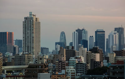 View of skyscrapers in city