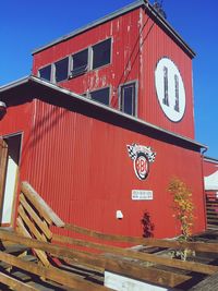 Low angle view of red building