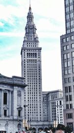 Low angle view of tower against sky