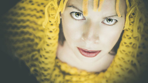 Close-up portrait of beautiful young woman