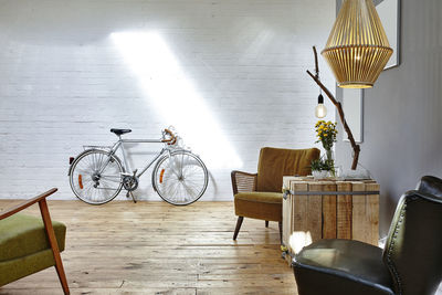 Bicycle on table at home