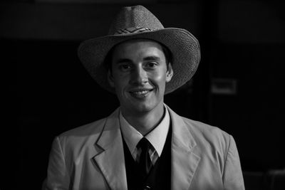 Portrait of young man wearing hat