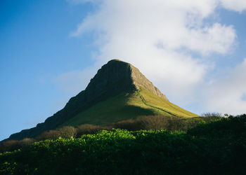 View of mountain against cloudy sky