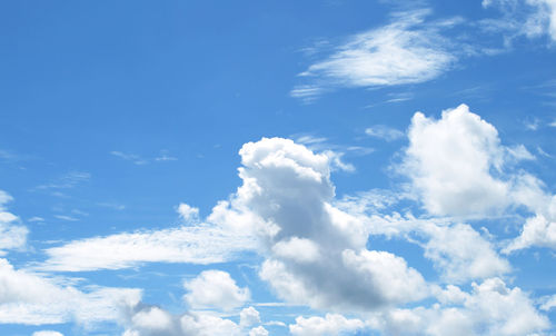 Low angle view of clouds in blue sky