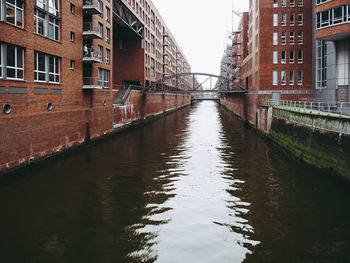 Canal amidst buildings in city against sky