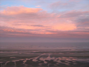 Scenic view of sea at sunset