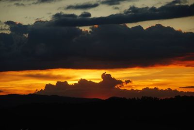 Scenic view of dramatic sky during sunset