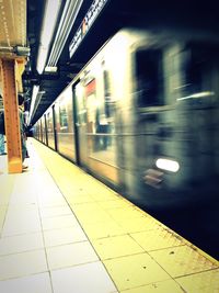 Train at railroad station platform