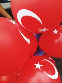 Close-up of red balloons