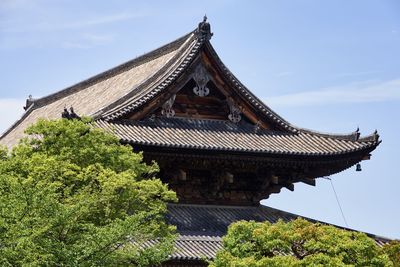 Low angle view of temple against sky