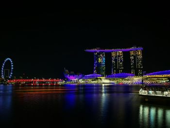 Illuminated city at night