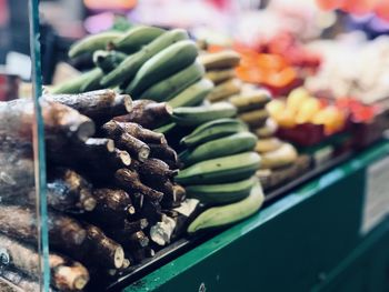 Close-up of vegetables for sale in market