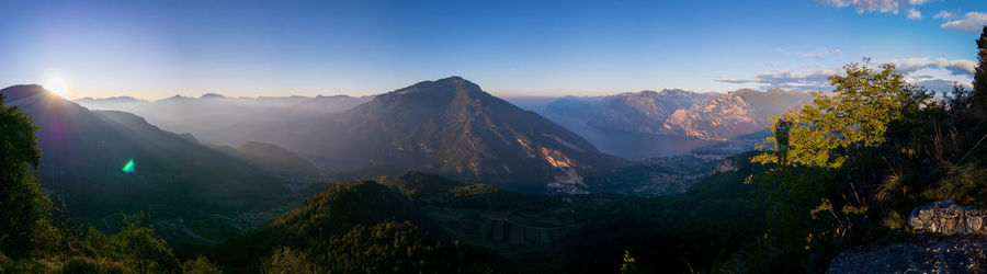 Panoramic view of mountains against sky