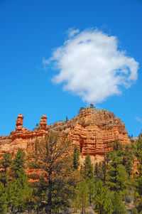 Low angle view of built structure against blue sky