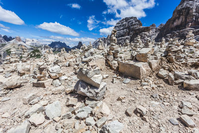 Scenic view of rocky mountains against sky