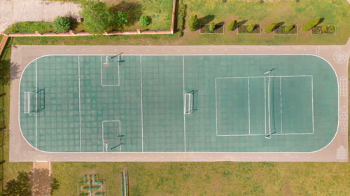 High angle view of glass building