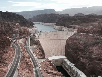 High angle view of dam