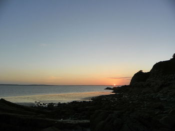 Scenic view of sea at sunset