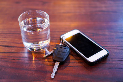 Close-up of drink served on table