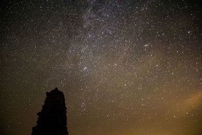 Low angle view of silhouette stars against sky at night