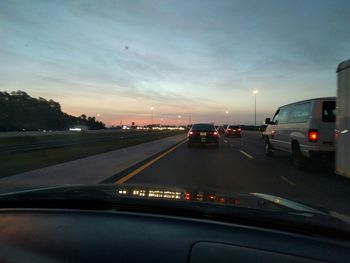 Car moving on road