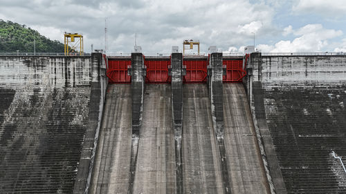 High angle view of dam