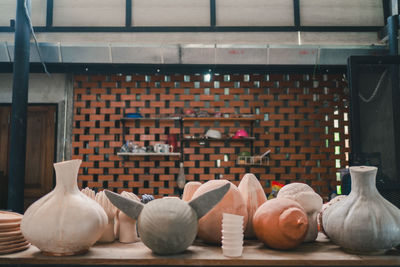 Pumpkins on table