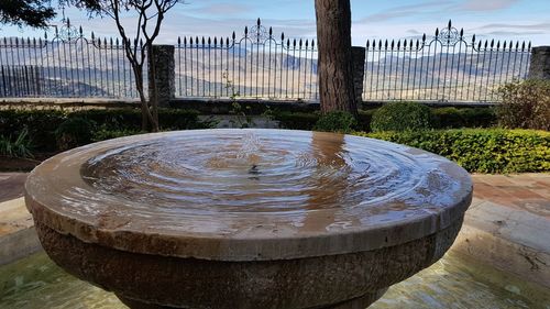 Close-up of water fountain in swimming pool