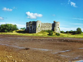 Low angle view of old ruin