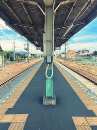  classical railroad station platform in japan suburb