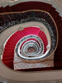 Directly below shot of spiral staircase