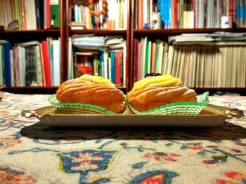 Close-up of food on table at home