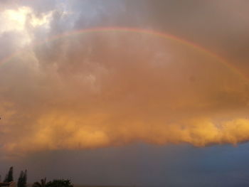 Low angle view of cloudy sky at sunset