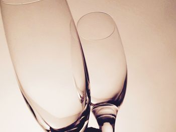 High angle view of empty glass on table